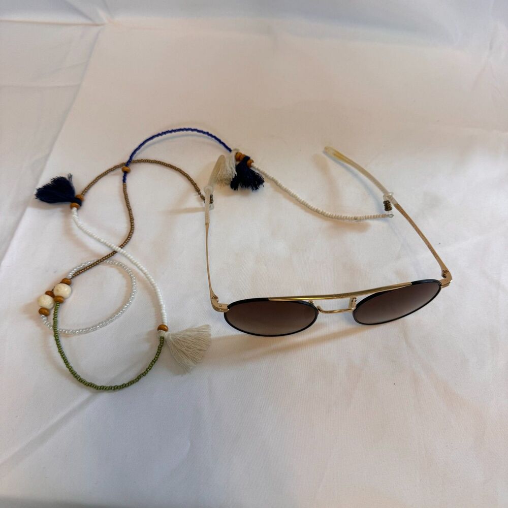 🌴 Handmade Beaded and Tasseled Sunglasses Frame Chain Strap - Picture 2 of 8